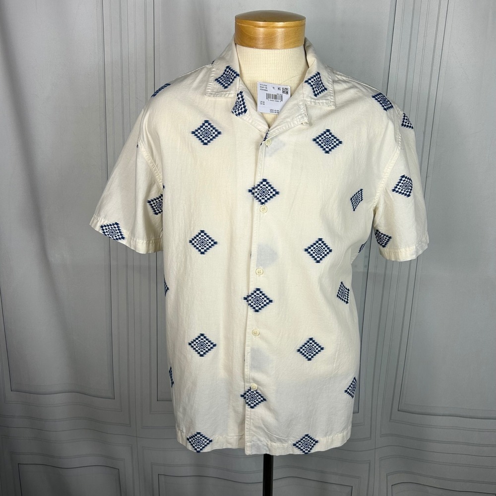 NWT: Men's American Eagle Button Up‎ Poolside Shirt, Size Medium